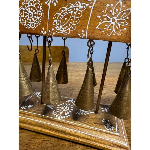Journeys East Metal & Wood Elephant Chime Table Decor - Picture 2 of 6